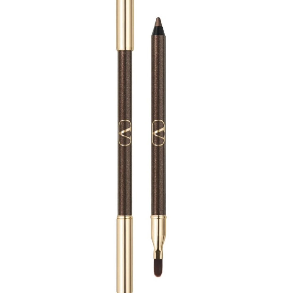 NWT Valentino Colograph Double-Ended Color Gel Eyeliner and Blending Brush Brown
